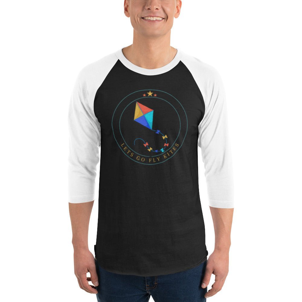 3/4 sleeve raglan shirt - Lets Go Fly Kites