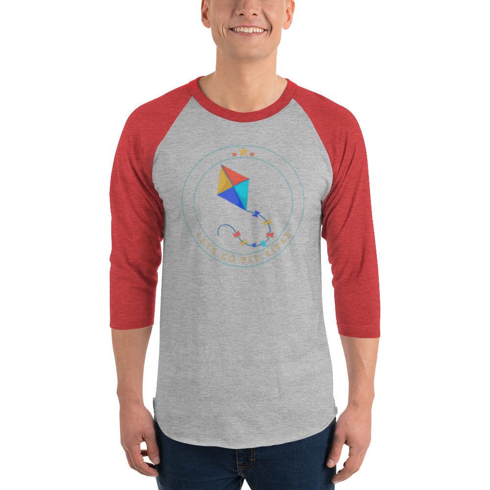 3/4 sleeve raglan shirt - Lets Go Fly Kites