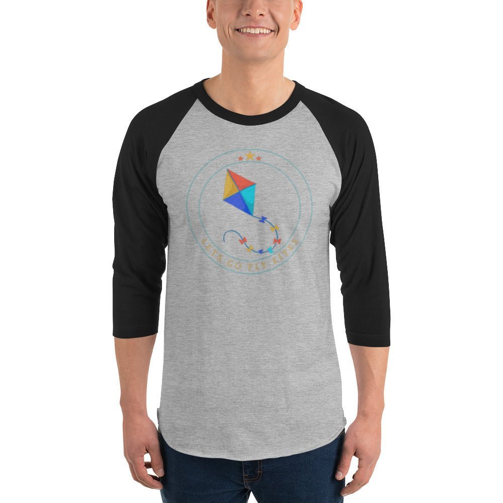 3/4 sleeve raglan shirt - Lets Go Fly Kites