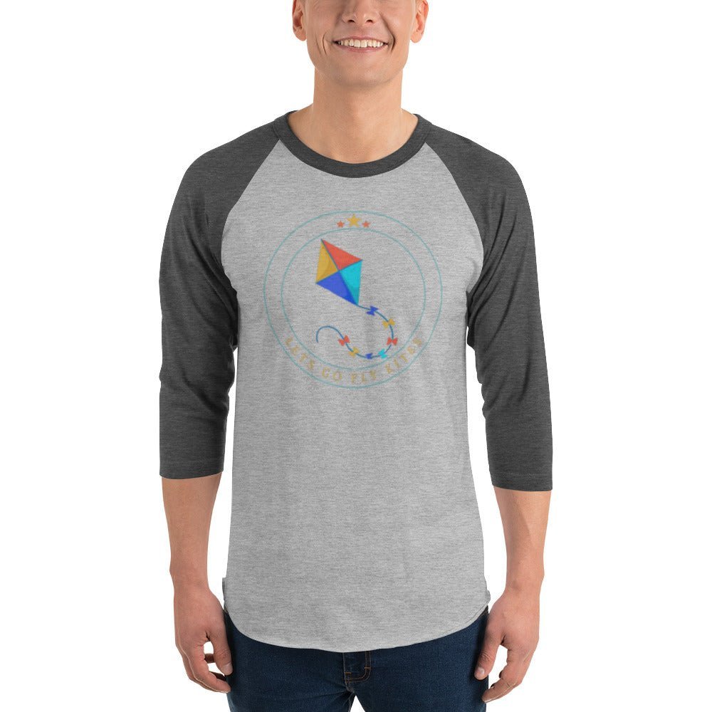 3/4 sleeve raglan shirt - Lets Go Fly Kites