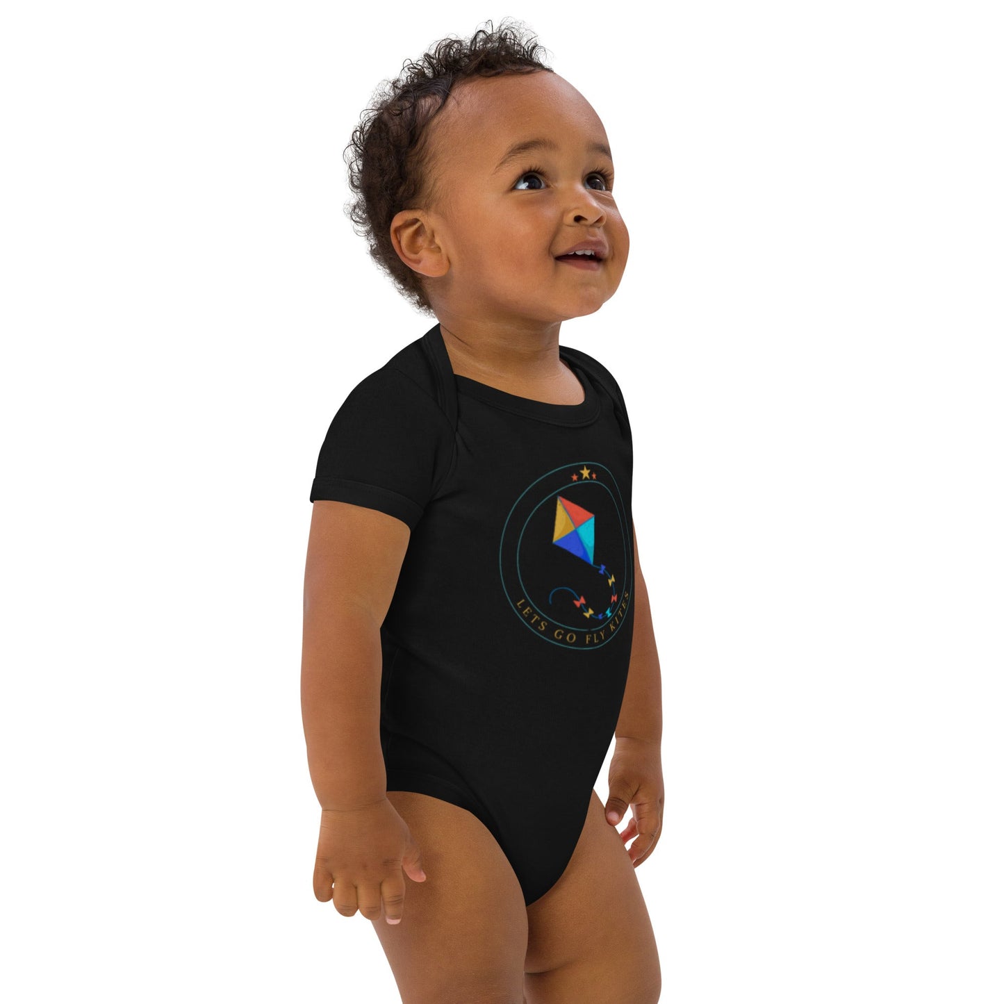 Organic cotton baby bodysuit - Lets Go Fly Kites