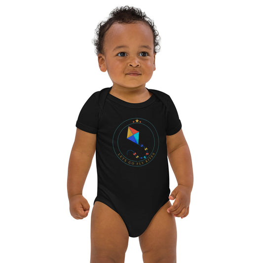 Organic cotton baby bodysuit - Lets Go Fly Kites