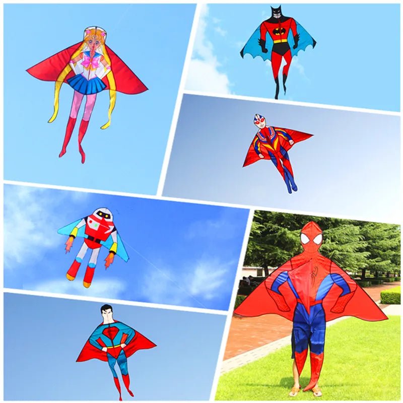 Superhero Kites - Bat Kite, Super Kite, Spider Kite, Sailor Kite, Robot and Mystery Kite - Lets Go Fly Kites